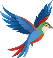 A colorful flying bird art illustration