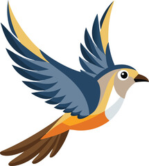 A colorful flying bird art illustration