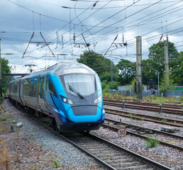 Modern Commuter Train in Motion