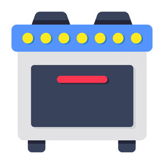 A flat design icon of Cooking range