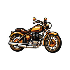 A detailed illustration of a retro motorcycle with spoke wheels and a retro style.