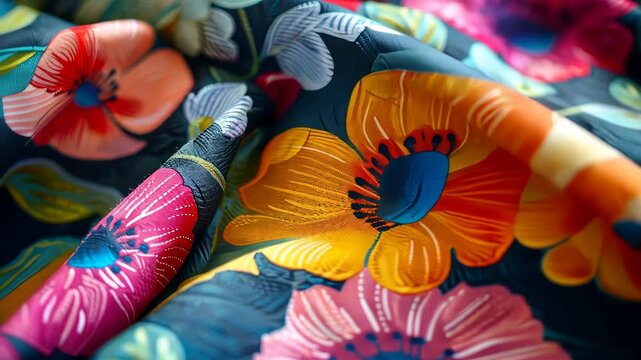 Explore vibrant floral fabric patterns featuring colorful designs and intricate details