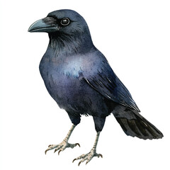 cute Crow watercolor clipart illustration isolated