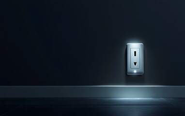 A modern wall socket illuminated softly against a dark backdrop, showcasing a sleek and minimalist design for contemporary interiors.