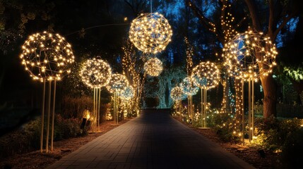 Fototapeta premium Light up your outdoor celebrations with mesmerizing displays that create a festive