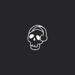 skull headphone halloween minimal sketch doodle Simple, elegant and stylish collection of modern hand drawn illustrations, logos, design