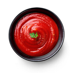 tomato sauce in bowl isolated
