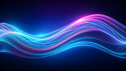 Obraz premium glowing wave and blue background, perfect for desktop and web