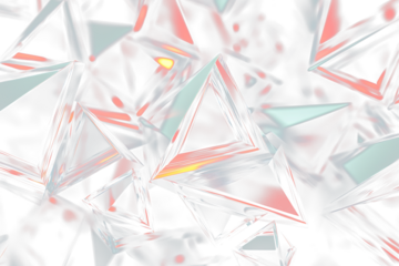 Transparent Glass Triangle Shape Isolated on White Background