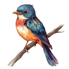 cute Cuckoo watercolor clipart illustration isolated