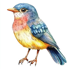cute Cuckoo watercolor clipart illustration isolated
