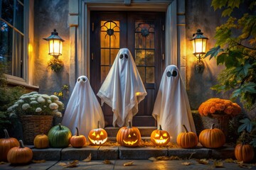 Ghostly greetings spooky October nights