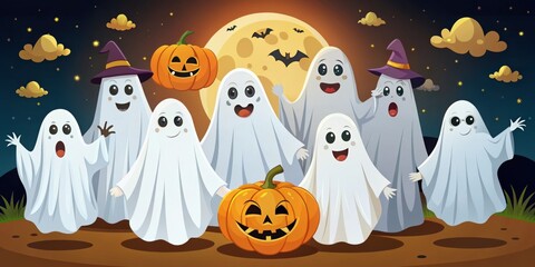 Ghosts And Ghouls Halloween Clipart