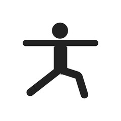 Isolated sport pictogram man aerobics, yoga, stretching, warm up, colinh down exercise 