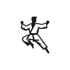 man karate sport fight logo vector illustration template design