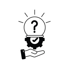 solution glyph icon with white background vector stock illustration