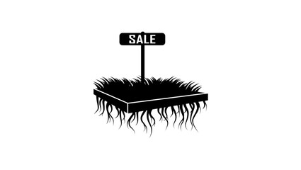 land sale black isolated silhouette
