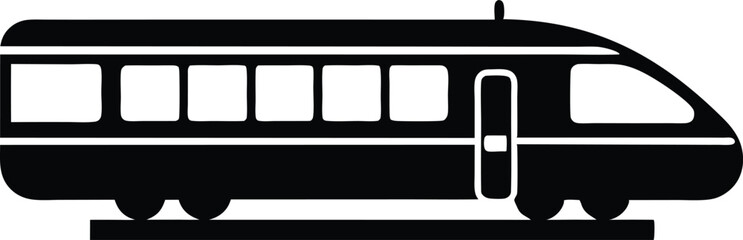 Monorail silhouette Vector Icon and Illustration, Isolated on white background.