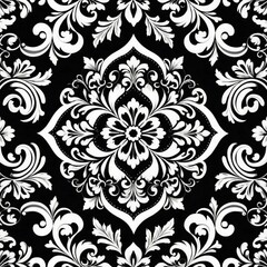 A simple yet elegant black and white wallpaper featuring a beautiful floral design