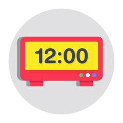 A colored design icon of digital clock 