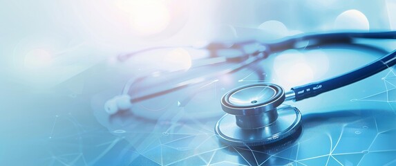 Modern Stethoscope Resting on a Digital Background With Soft Lighting