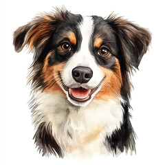 cute dog watercolor clipart illustration isolated