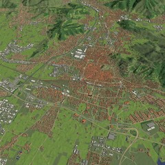Fototapeta premium 3D illustration of city and urban in Brescia Italy