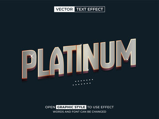 platinum editable text, font effect, 3d text for title