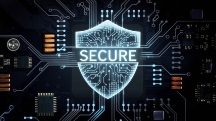 Cybersecurity Concept with Shield Emblem