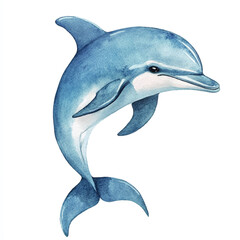 cute Dolphin watercolor clipart illustration isolated