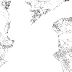 3D illustration of city and urban in Bellagio Italy