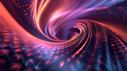 A colorful swirl of light and dark blue and red
