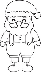 Santa Claus outline, Christmas doodle, cute Santa Claus, decorative illustration, coloring page