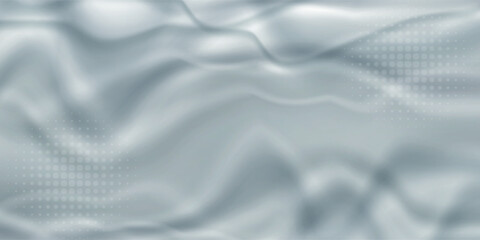 White vector abstract background with wavy colored simple geometric shapes.