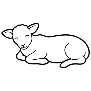 recommend clip art: Line art sheep vector, line cut sheep, silhouette vector illustration. sheep line art silhouette sketch black and white