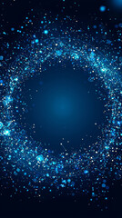 A blue circle with a lot of small blue dots