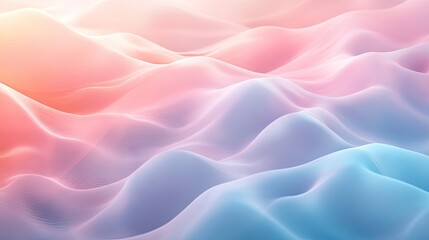 Obraz premium A soothing abstract background with soft, wavy shapes in delicate pastel shades, perfect for creative design projects or calming visual environments.