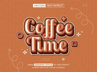 coffee time editable text, font effect, 3d text for title