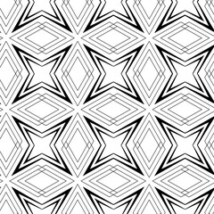 Fototapeta premium Abstract geometric pattern with crosses, stripes, lines. Seamless vector background. White and black ornament. Modern reticulated graphic design.