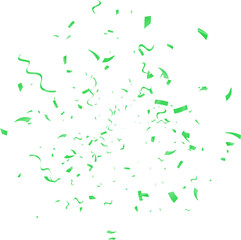 Vector confetti  Light green tinsel, an explosion of confetti on a transparent background. Multicolored confetti