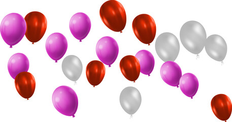 Celebration vector background template. Realistic balloons and ribbons banner design. Illustration of birthday balloon realistic, festive celebrate poster