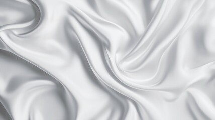 luxurious and elegant white wavy silk satin fabric.