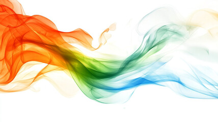 Smokey powder of indian flag colour on white background.