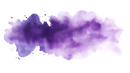 Obraz premium Abstract purple watercolor splash on a white background.