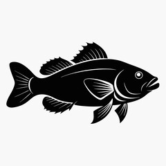 Wrasse Black Vector silhouette