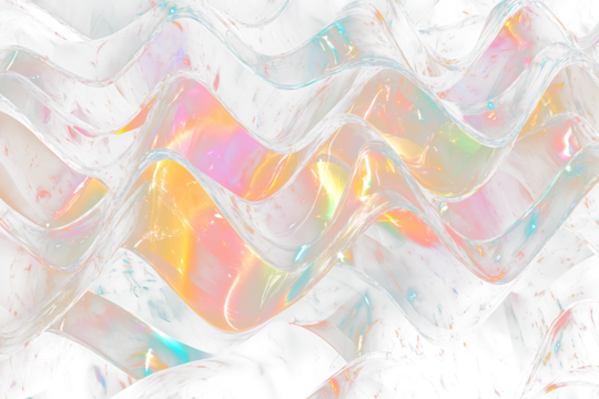 Glossy Glass Zigzag Shape on Transparent Background