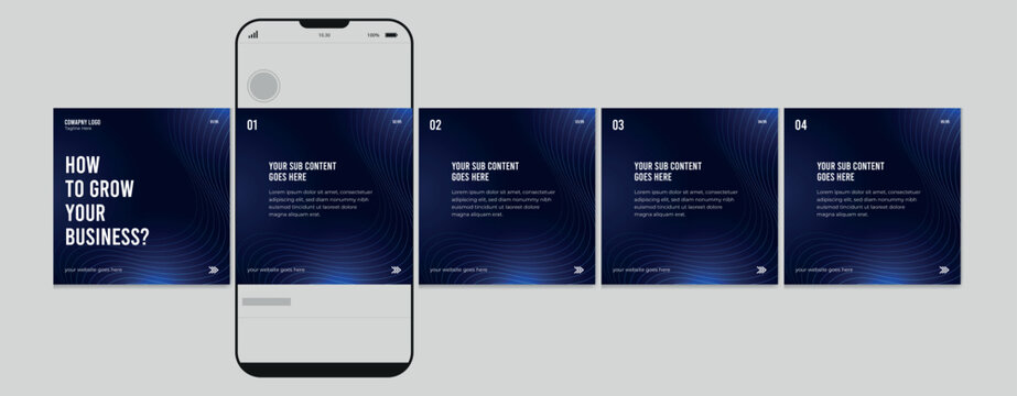 Linkedin carousel post design, Editable social media Instagram carousel post, Most engaging business carousel post, Template eps 10.