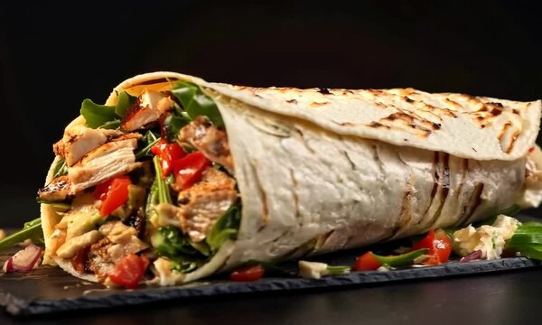 Caesar wrap with grilled chicken, Video