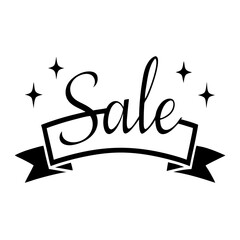 Obraz premium Sale banner with stars in minimal black and white style