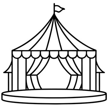 recommend clip art: circus stage outline coloring book page line art drawing